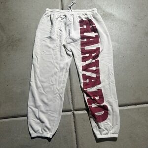 Vintage Hanes Harvard Sweatpants Mens Small White Good Made in USA Collegiate